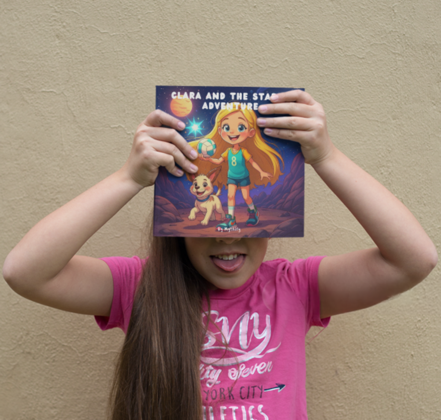 Happy child holding their personalized Kidzzify book